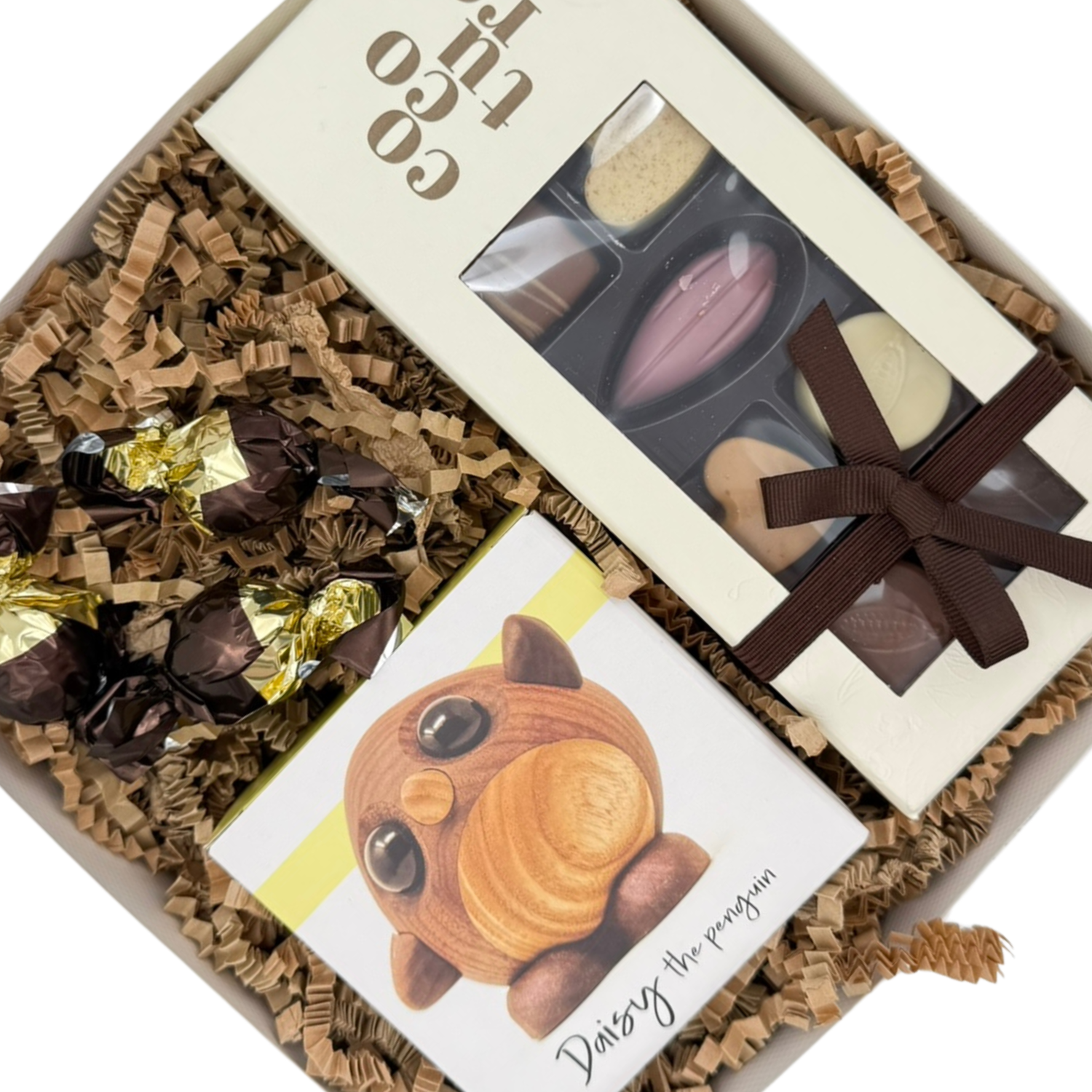 Gavebox | Fablewood Pingvinen Daisy med chokolade