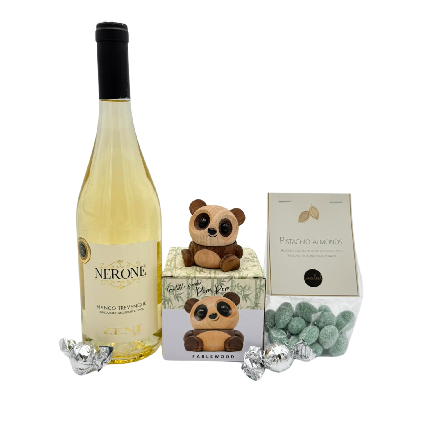 Gavebox | Fablewood Panda med vin eller bobler