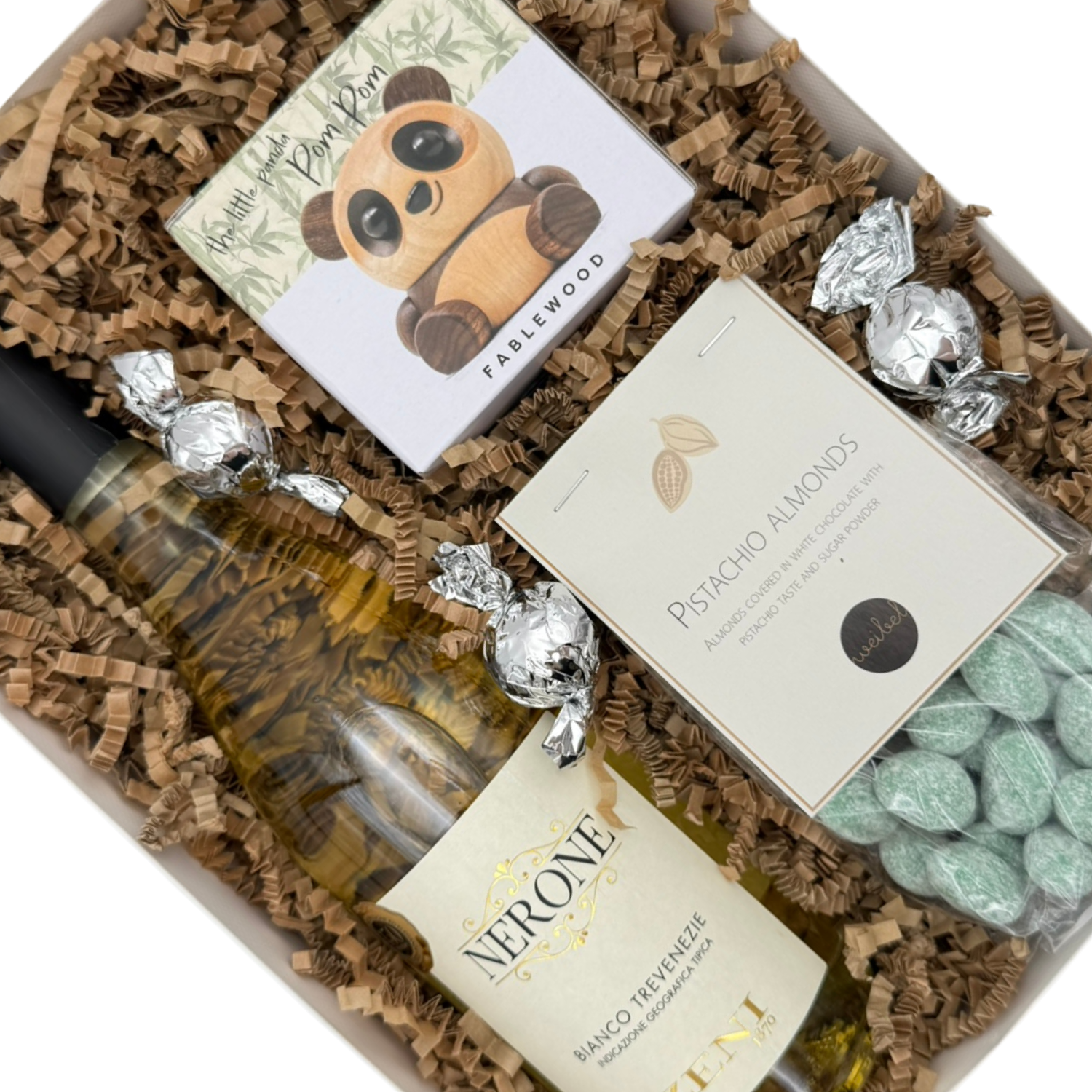 Gavebox | Fablewood Panda med vin eller bobler