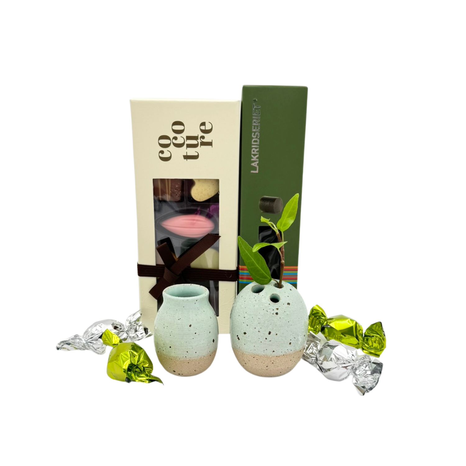 Gavebox | Keramik mintgrøn med Cocoture og Lakridseriet