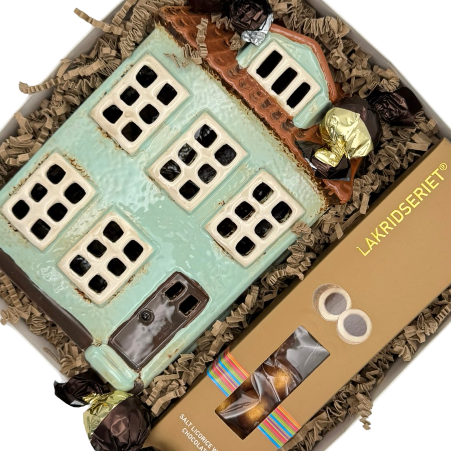 Gavebox | Blå lyshus